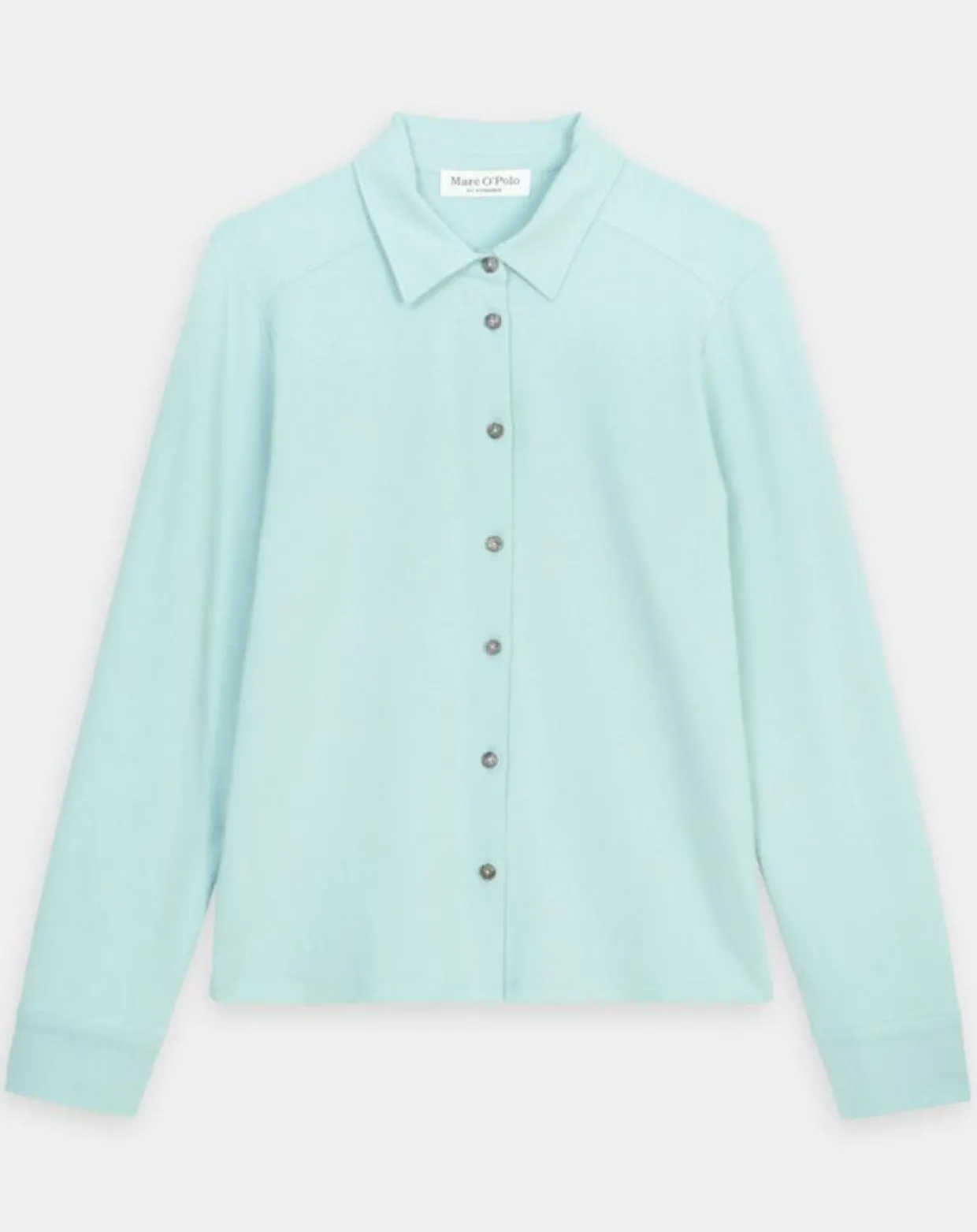 Chemise col polo bleu clair-Marc O'Polo Discount