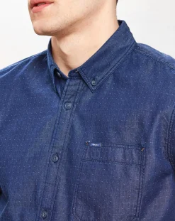 Chemise confort à micro points bleue-Pepe Jeans New