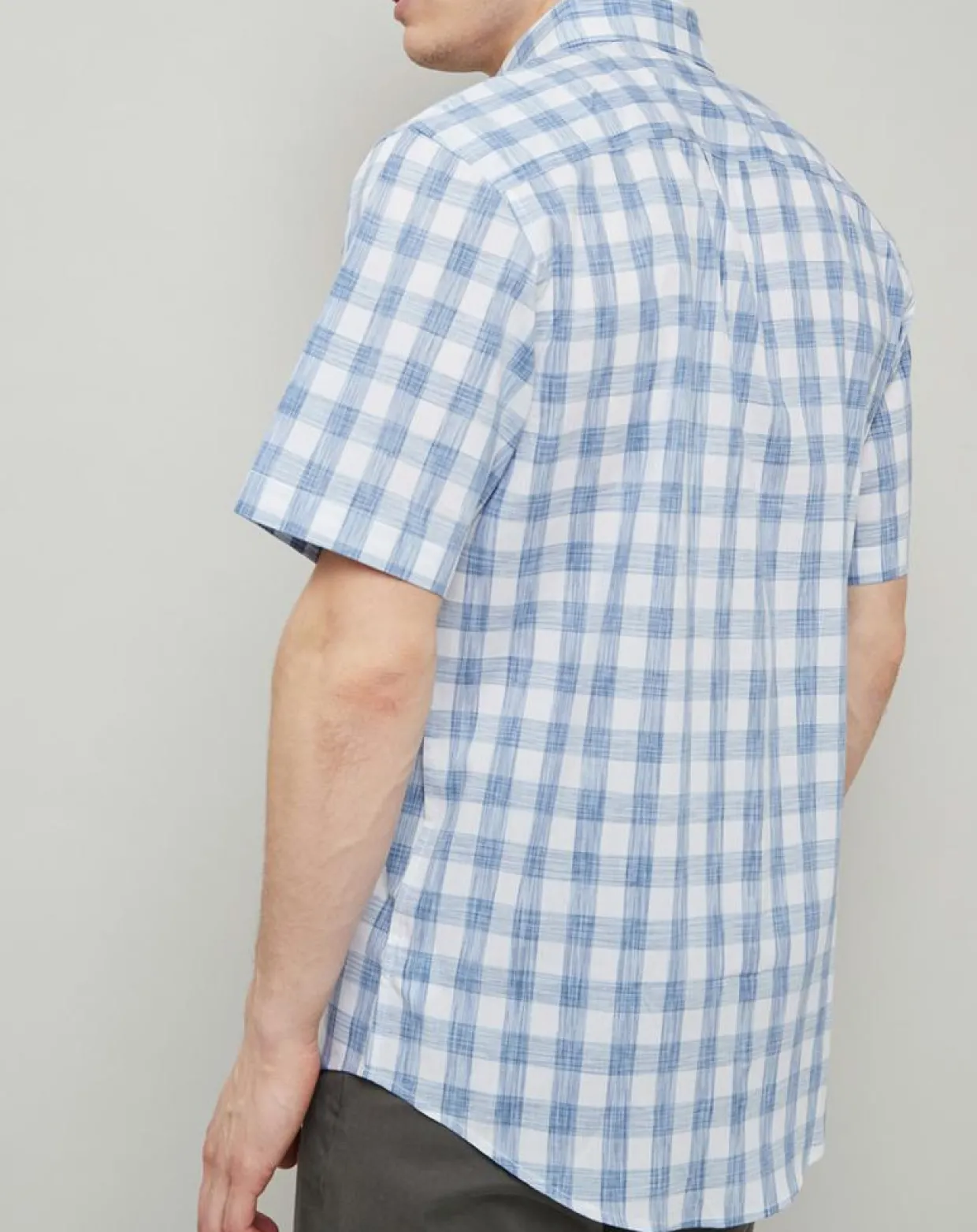 Homme Arrow Chemises^Chemise Confort Fit à carreaux bleu clair/blanc