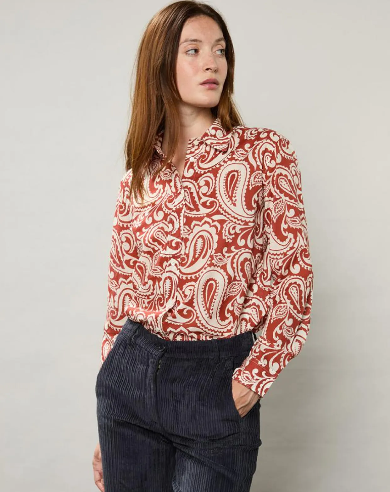 Femme Hartford Chemises^Chemise Coraz imprimée orange sombre