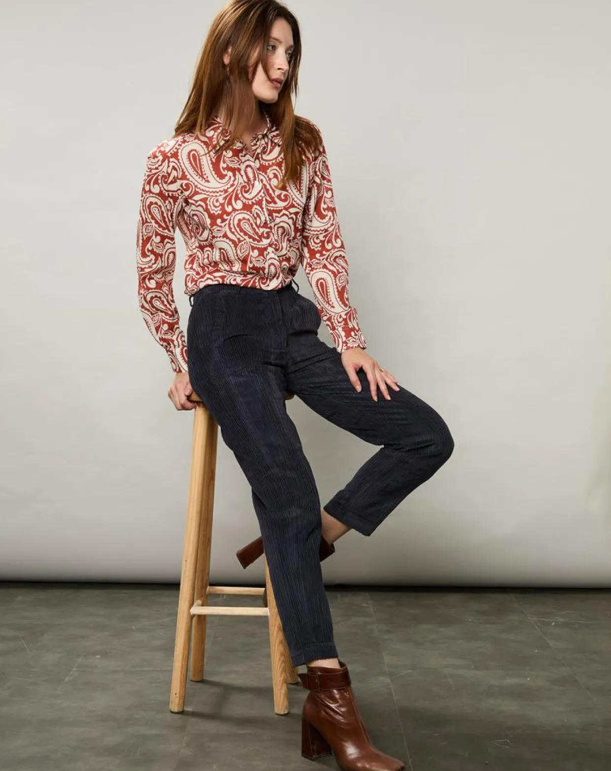 Femme Hartford Chemises^Chemise Coraz imprimée orange sombre