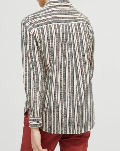 Chemise Dawn à rayures terre-Chloé Stora Clearance