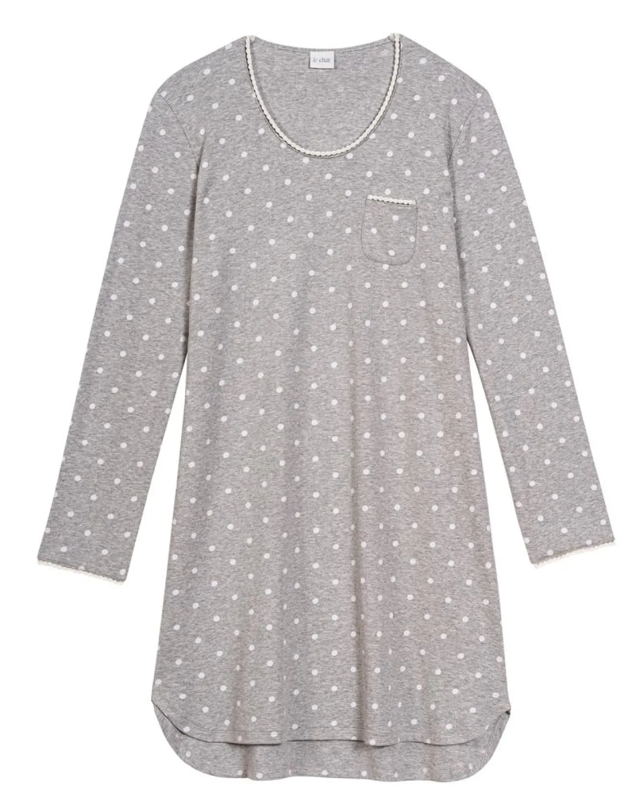 Chemise de nuit Chamade gris chiné-Le Chat Online