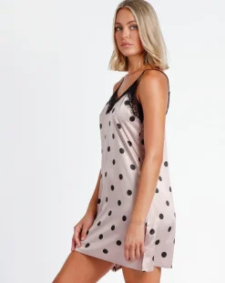 Chemise de nuit Elegant Dots rose-Admas Clearance