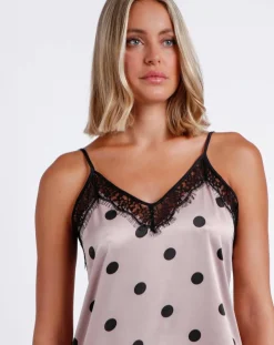 Chemise de nuit Elegant Dots rose-Admas Clearance