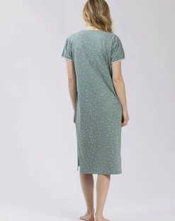 Chemise de nuit Morning verte-Le Chat