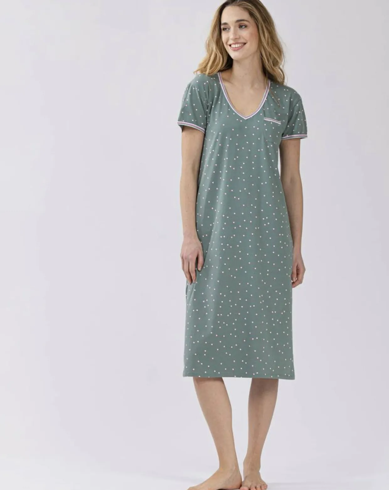 Chemise de nuit Morning verte-Le Chat