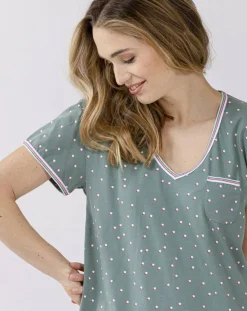 Chemise de nuit Morning verte-Le Chat