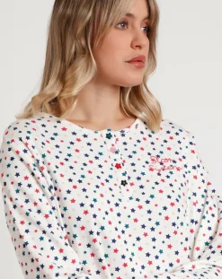 Chemise de nuit patte de boutonnage Star E multicolore-Admas Outlet