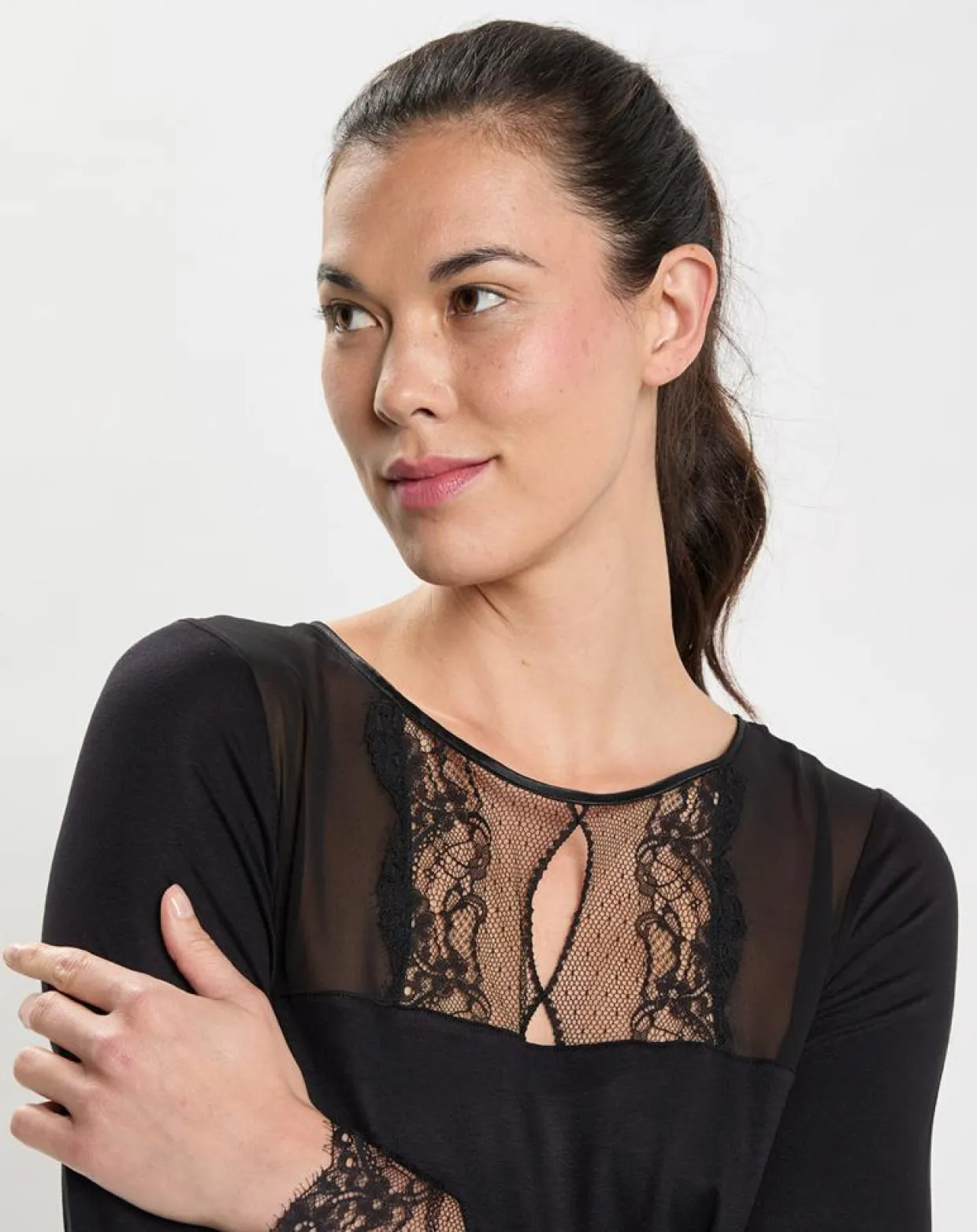 Femme Le Chat Lingerie, Nuit^Chemise de nuit Vivienne noire