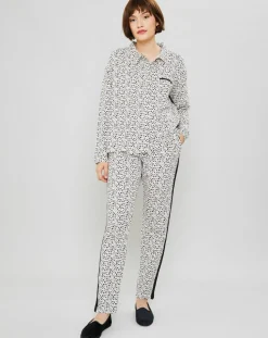Femme Femilet Lingerie, Nuit^Chemise de pyjama Flower imprimée beige/noir