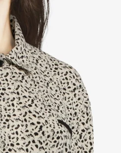 Femme Femilet Lingerie, Nuit^Chemise de pyjama Flower imprimée beige/noir