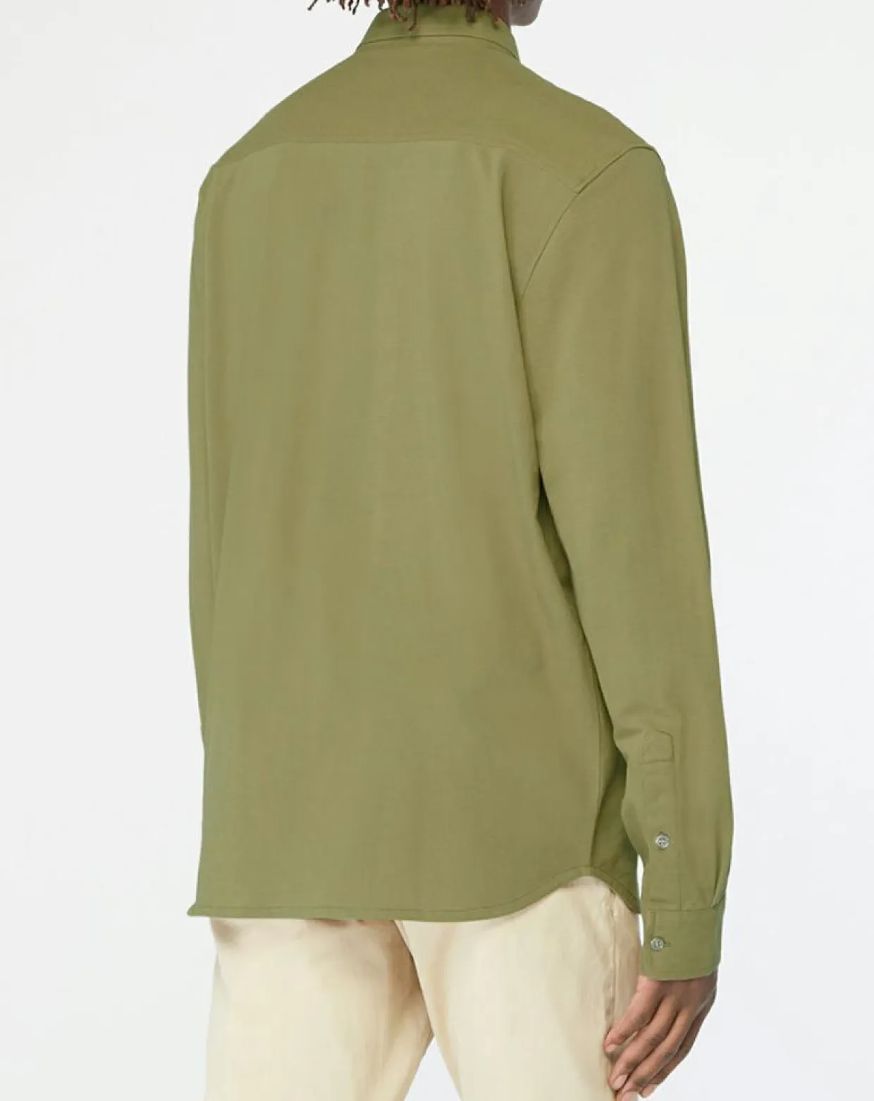 Chemise droite en Coton bio Nipique kaki moyen-Galeries Lafayette Clearance