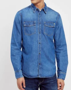 Chemise droite en jean Archive bleue-Pepe Jeans Online