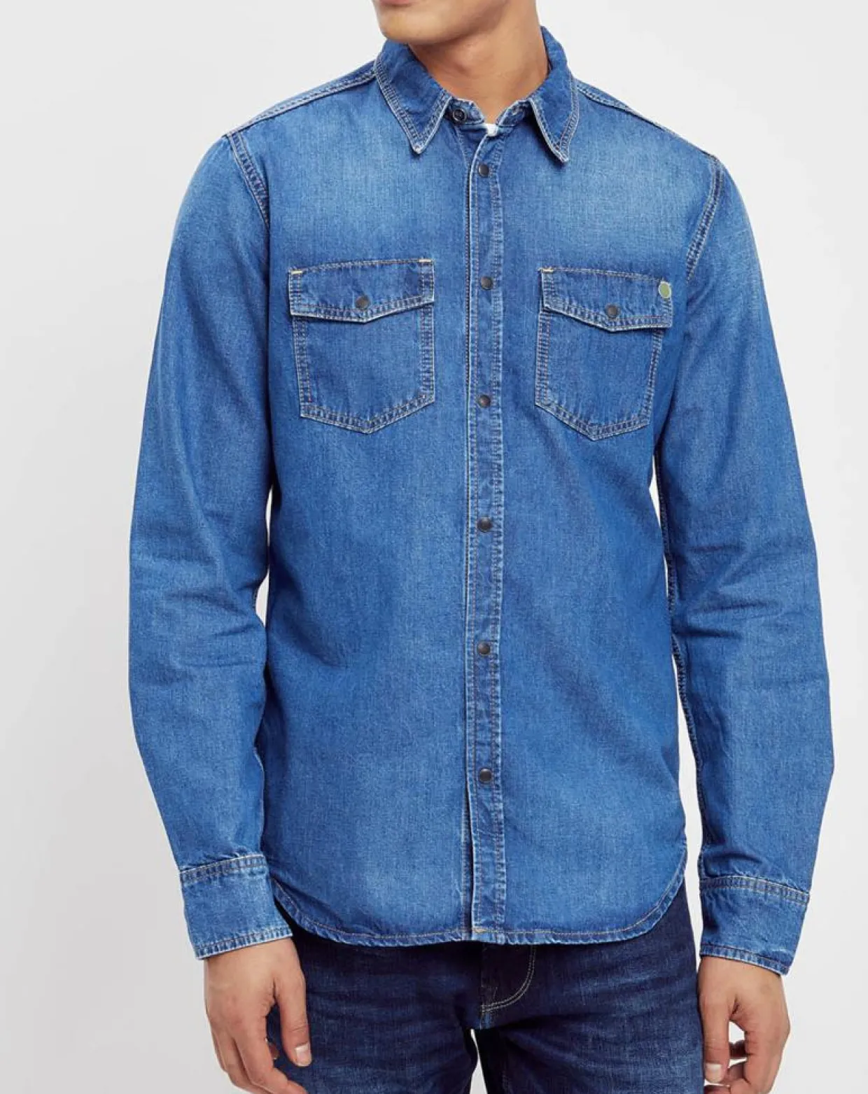 Chemise droite en jean Archive bleue-Pepe Jeans Online