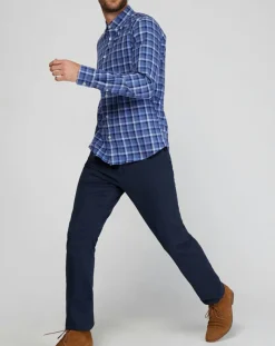 Homme North Sails Chemises^Chemise droite Flannelle carreaux bleu/blanc