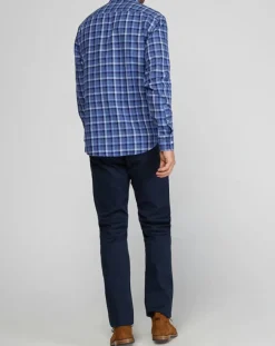 Homme North Sails Chemises^Chemise droite Flannelle carreaux bleu/blanc
