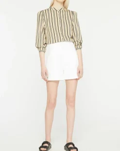 Chemise droite Laurie à rayures beige/noir-Galeries Lafayette Clearance