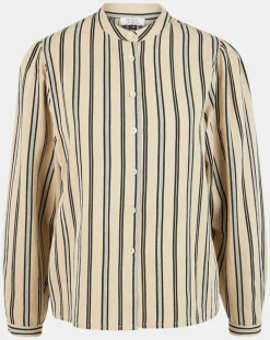 Chemise droite Laurie à rayures beige/noir-Galeries Lafayette Clearance
