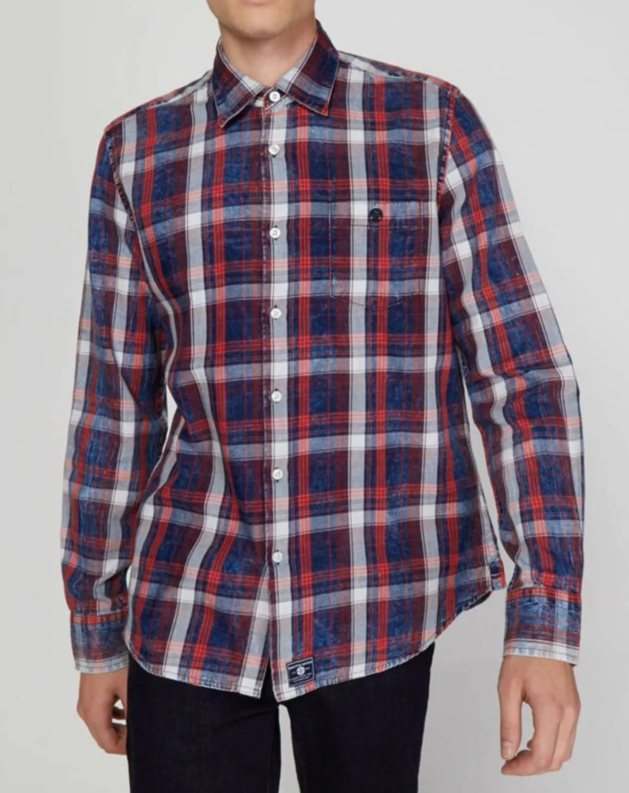 Chemise droite Washed carreaux rouge/bleu/blanc-North Sails