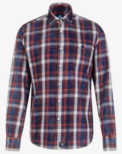 Chemise droite Washed carreaux rouge/bleu/blanc-North Sails