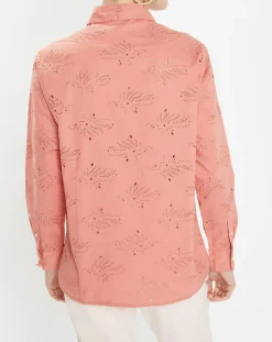 Femme Galeries Lafayette Chemises^Chemise Ebrizia brodée ajourée bois de rose