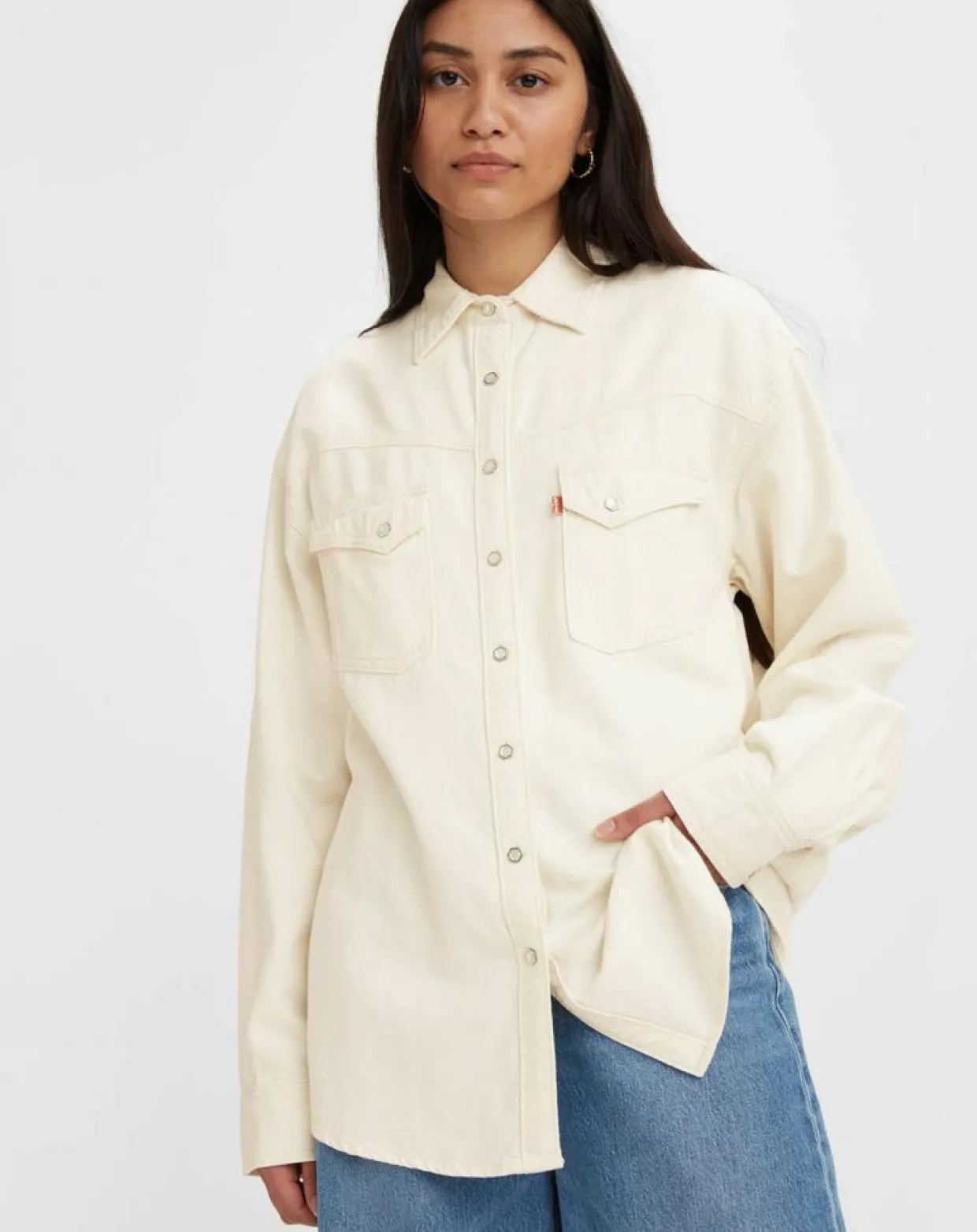 Femme Levi's® Chemises^Chemise en Coton & Chanvre Dorsey XL oversize Western écrue