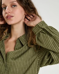 Femme The Korner Chemises^Chemise en Coton & Lin Ava kaki