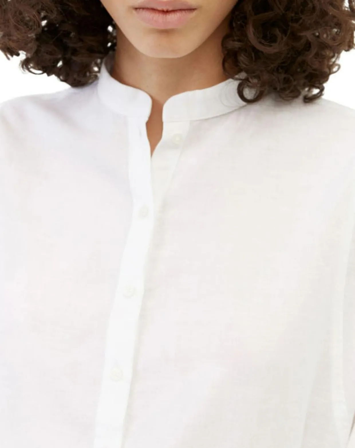 Chemise en Coton & Lin Col Tunis blanche-Marc O'Polo New