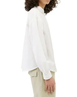 Chemise en Coton & Lin Col Tunis blanche-Marc O'Polo New