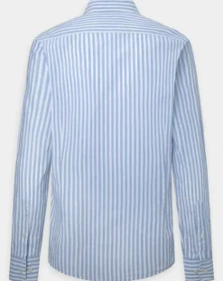 Chemise en Coton & Lin Slim Fit à rayures bleu/blanc-Hackett London Best