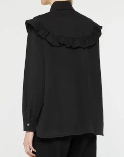 Femme Galeries Lafayette Chemises^Chemise en Coton bio Candy volant en plastron noire