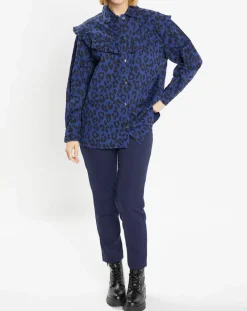 Chemise en Coton bio Candy imprimé léopard bleu/noir-Galeries Lafayette Online