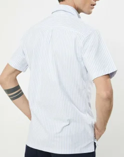Homme Hackett London Chemises^Chemise en coton épais Slim Fit Bat Oxford à rayures bleu ciel
