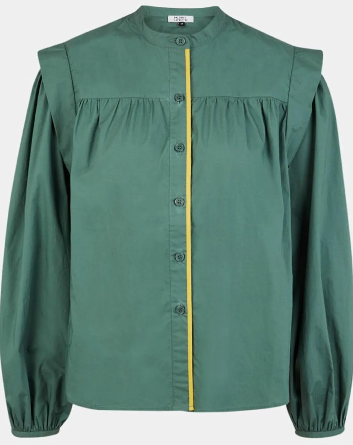 Chemise en Coton Piping emmanchures relief vert-Galeries Lafayette Outlet