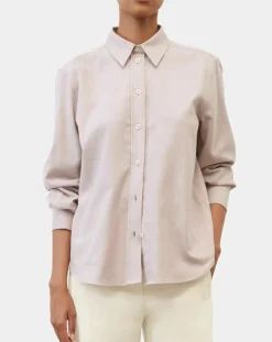 Chemise en Flanelle manches ballons violet clair-Marc O'Polo Sale