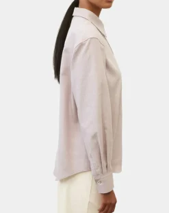 Chemise en Flanelle manches ballons violet clair-Marc O'Polo Sale