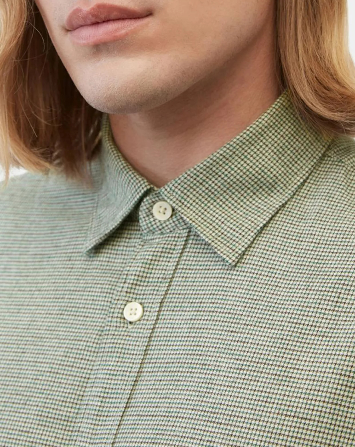 Chemise en Flanelle Regular Fit micro carreaux verte-Marc O'Polo Hot
