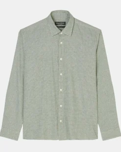 Chemise en Flanelle Regular Fit micro carreaux verte-Marc O'Polo Hot