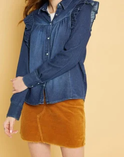 Femme Acquaverde Chemises^Chemise en jean Blue Gilda aged wash
