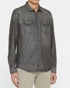 Chemise en Jean Slim Fit gris foncé-Replay Best