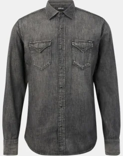 Chemise en Jean Slim Fit gris foncé-Replay Best