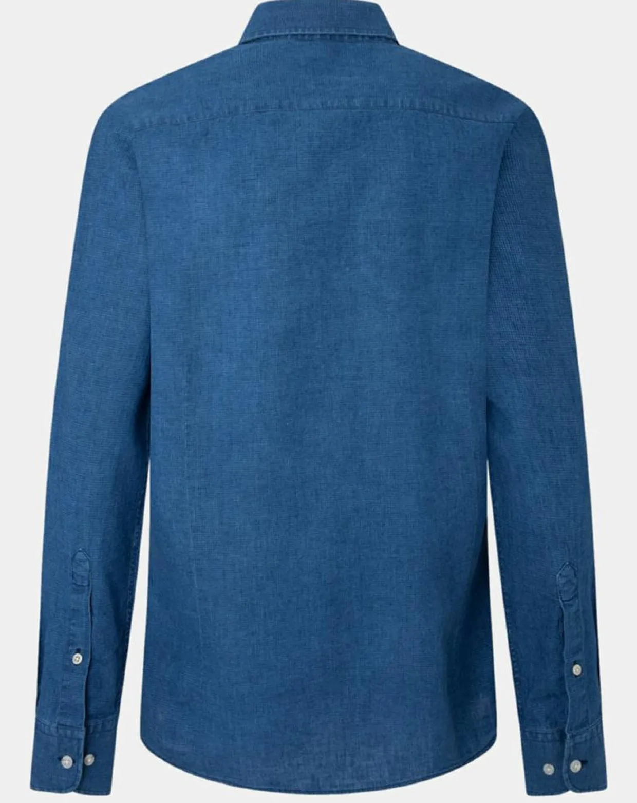 Chemise en Lin & Coton Slim Fit Text micro imprimé bleu moyen-Hackett London Clearance