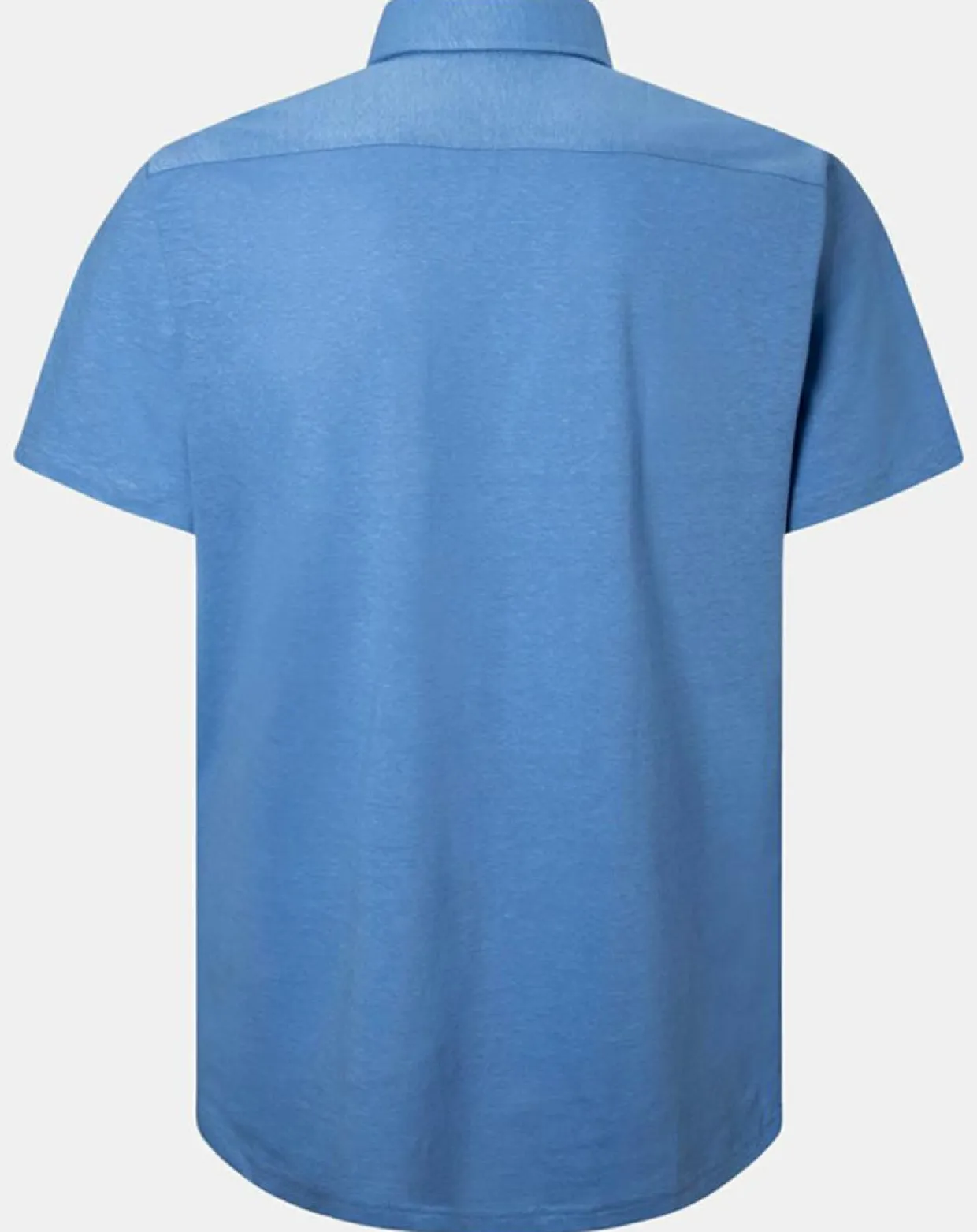Homme Hackett London Chemises^Chemise en Lin & Coton Slim Fit manches courtes Tricot bleu moyen