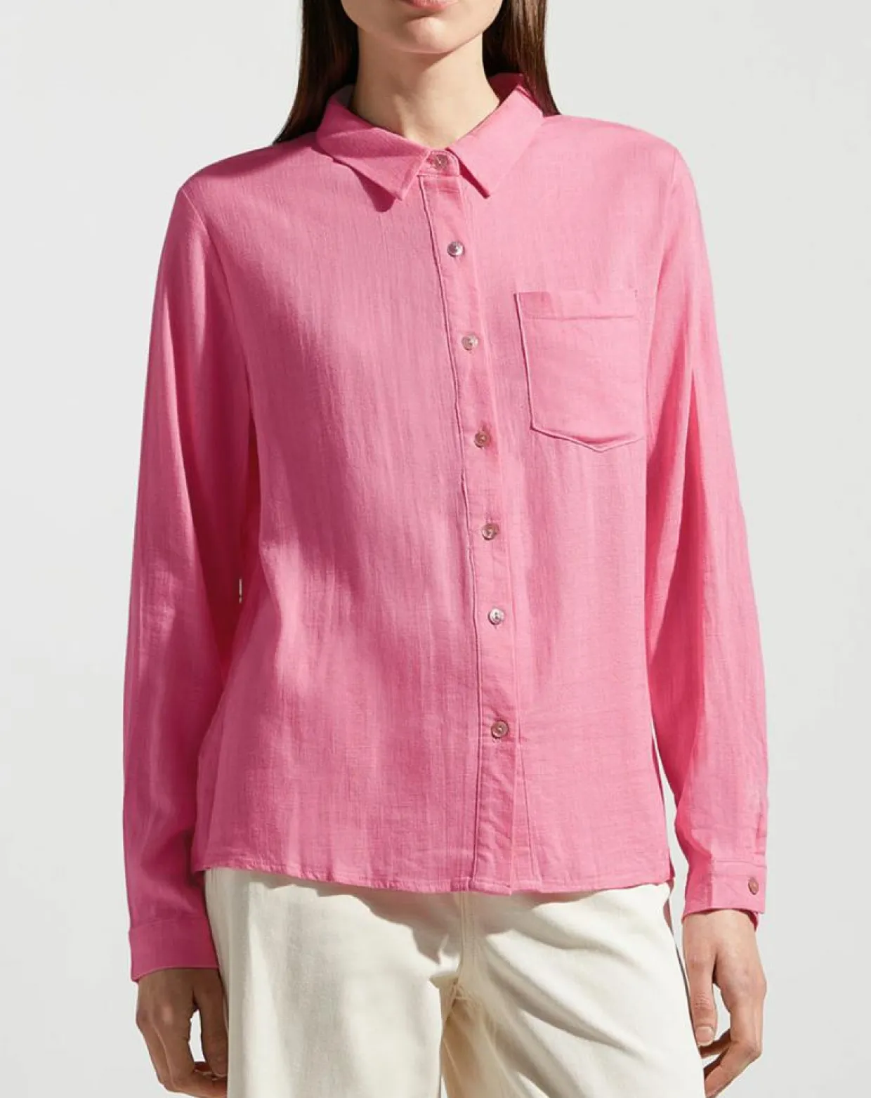 Femme Garance Paris Chemises^Chemise en Lin mélangé Leane rose vif