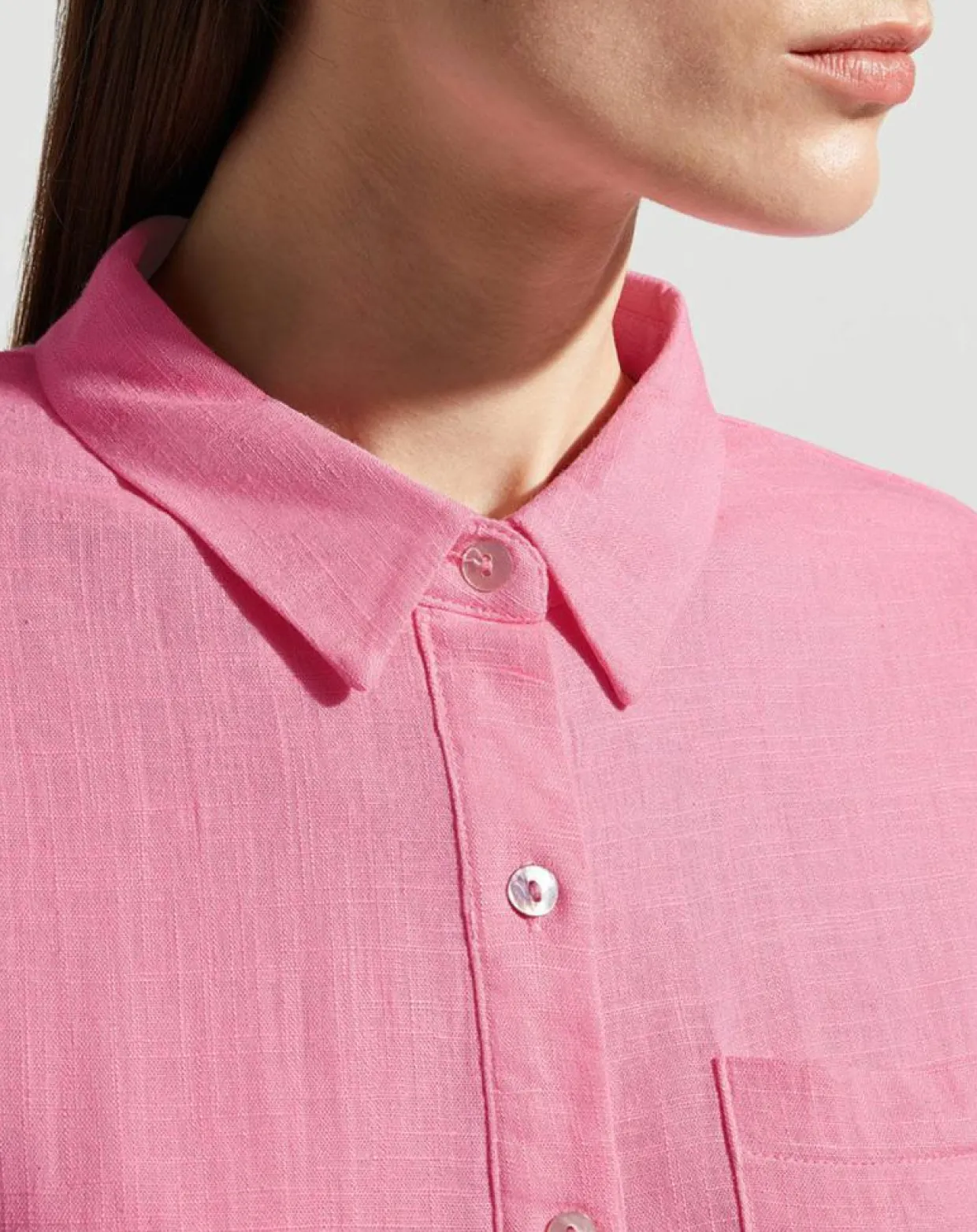 Femme Garance Paris Chemises^Chemise en Lin mélangé Leane rose vif