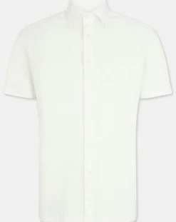 Homme Hackett London Chemises^Chemise en Lin mélangé Slim Fit Polo Piqué écrue