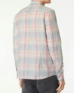 Chemise en Lin mélangé Slim Fit à carreaux multicolore-Hackett London New