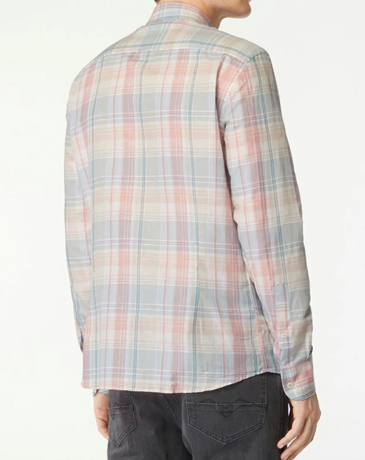 Chemise en Lin mélangé Slim Fit à carreaux multicolore-Hackett London New