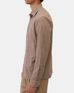 Homme Marc O'Polo Chemises^Chemise en Popeline 100% Coton Bio Regular Fit vichy blanc/rouge